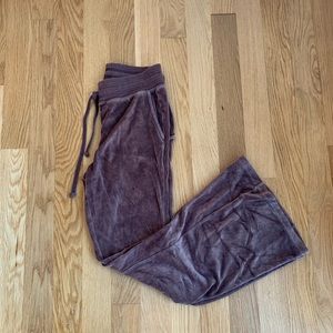 Vintage 2000s Y2K burgundy velour prank pants